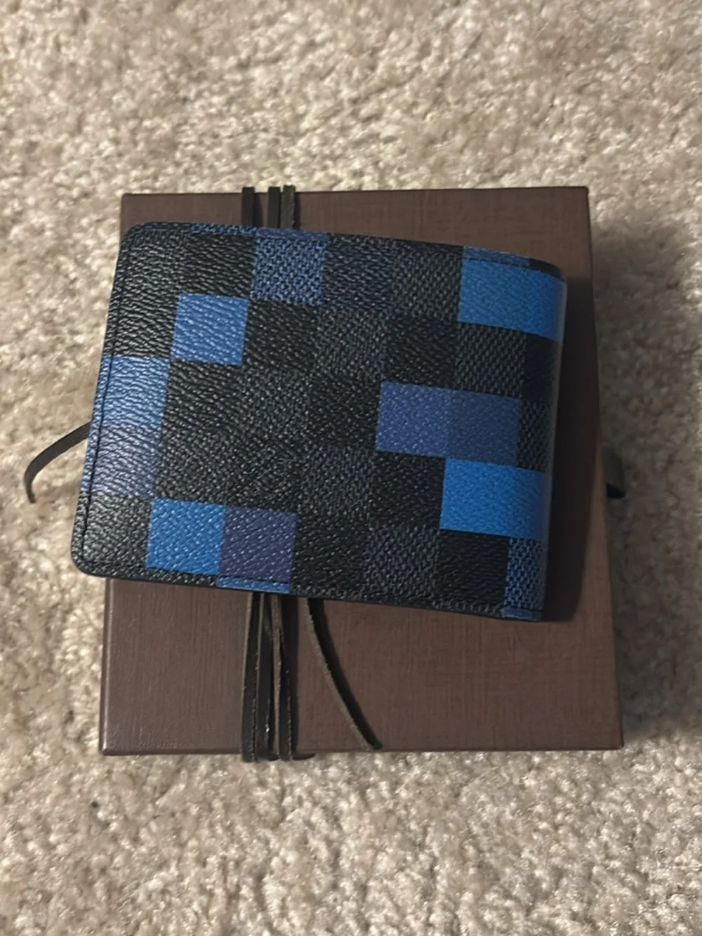 Louis Vuitton Black and Blue Damier Card Holder